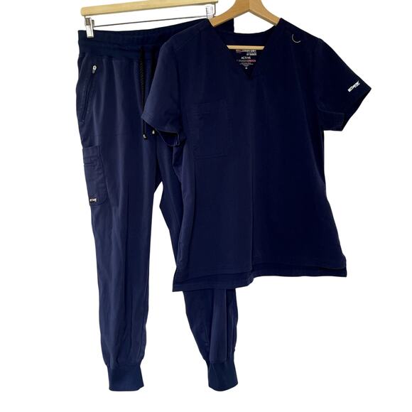 Grey's Anatomy by Barco Other - Grey's Anatomy by Barco spandex stretch navy blue scrubs set women's size M